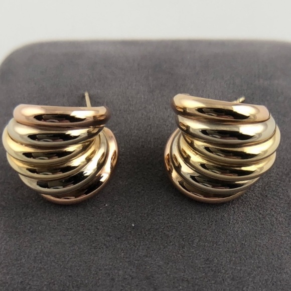 ⚡️Host Pick⚡️Gorgeous 14K Tri Color Gold Earrings - Picture 2 of 6